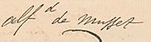 signature d'Alfred de Musset