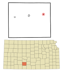 Location within Kiowa County and Kansas