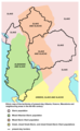 Albanci na Balkanu u 6-8. stoljeću, prema "Školskom istorijskom atlasu Zavoda za izdavanje udžbenika SR Srbije", objavljenom u Beogradu 1970. godine. Mapa predstavlja gledište jugoslavenskih povjesničara toga doba.