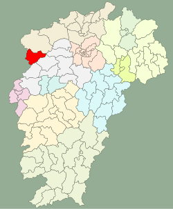 Location in Jiangxi