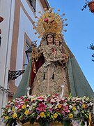 Nuestra Señora de los Remedios en su Procesión Gloriosa en el mes de mayo de 2022.