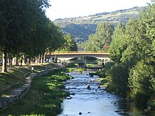 La Colagne à Marvejols un peu en aval du pont de Peyre.