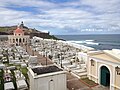 The old cemetery. Castillo San Felipe in the background