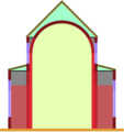 Ecclesia unius navis cum claristorio supra capellas laterales