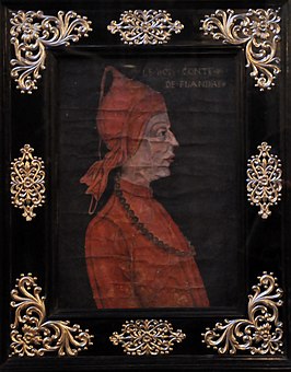 Portret op papier van Karel de Goede in de Sint-Salvatorskathedraal