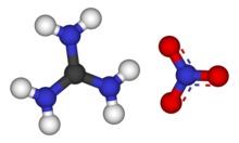 Ball-and-stick models of the constituent ions