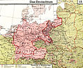 Germanii din Europa Centrală (Mitteleuropa) pe o hartă etnografică dintr-un atlas german la circa 1930