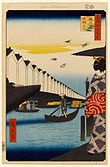 Yoroi Ferry, Koami-cho, trong One Hundred Famous Views of Edo