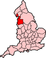 Image 16Lancashire, nicknamed "The Red Rose County" within England, showing ancient extent (from History of Lancashire)