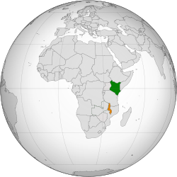 Map indicating locations of Kenya and Malawi