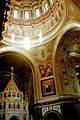 Archi (sinistra e destra), cupola (top) e pennacchio (centro) nella Cattedrale di Mosca