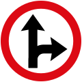 Proceed straight or turn right