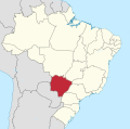 Lage des Bundesstaates Mato Grosso do Sul/Brasilien