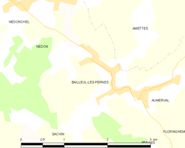 Mapa obce Bailleul-lès-Pernes