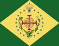 Um dos primeiros esboços da bandeira do Brasil, de Jean-Baptiste Debret, cerca de 1820, provavelmente projetada para ser o estandarte do Príncipe Real do Reino Unido de Portugal, Brasil e Algarves.[23]