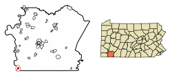 Location of Point Marion in Fayette County, Pennsylvania.