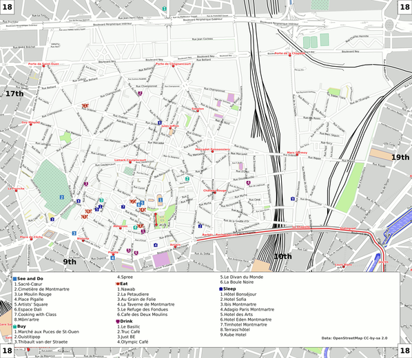 Map of Paris/18th arrondissement