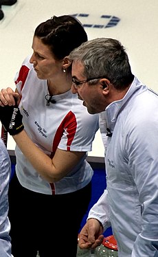 Ken Tralnberg mit Carmen Küng als Trainer der Schweizer Damen bei den Olympischen Winterspielen 2010