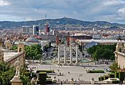 Blick vom Palau Nacional, Barcelona 22. Mai 2013