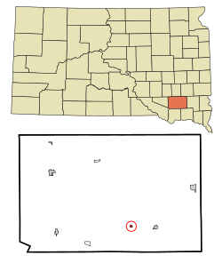 Location in Hutchinson County and the state of South Dakota