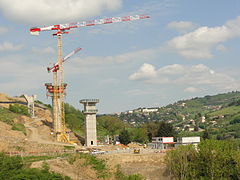 Aménagement du viaduc de Goutte Vignole au printemps 2010.