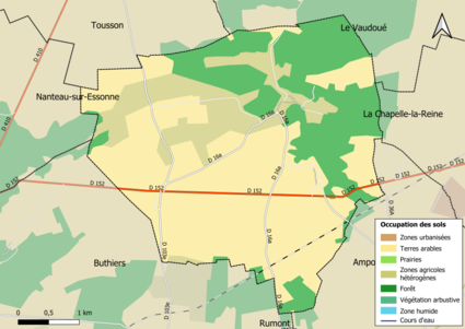 Carte de l'occupation des sols de la commune.