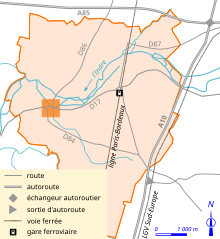 Carte représentant le tracé des principales voies de communication d'un territoire.