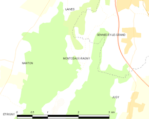 Poziția localității Montceaux-Ragny