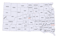 Carte des comtés du Dakota du Sud.