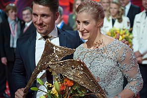 Eva-Maria Brem und Marcel Hirscher 2016