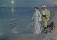 P.S. Krøyer: Sommerabend am Strand von Skagen. Der Künstler und seine Frau. 1899