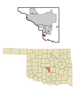 Location of Lexington in Oklahoma