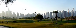 View of the golf course at Emirates Hills