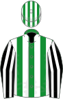 Green and white stripes, black and white striped sleeves