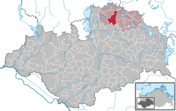 Läget för kommunen Weitendorf i Landkreis Ludwigslust-Parchim