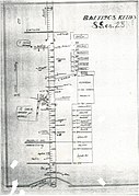 Diagram assigning each city and town a stretch of the road to cover