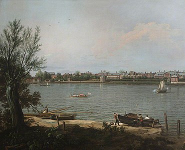 Chelsea vu de la Tamise à Battersea, 1751 Blickling Hall[4]