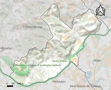 Carte des ZNIEFF de type 1 sur la commune.