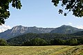 Blick von Großweil zum Herzogstand (links) und Heimgarten (rechts)