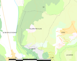 Mapa obce Villard-Reculas