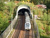 Stäkettunneln för Mälarbanan, södra tunnelmynningen.