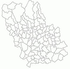 Mapa konturowa okręgu Prahova, na dole znajduje się punkt z opisem „Brazii de Sus”