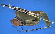 A full set of Uilleann pipes.