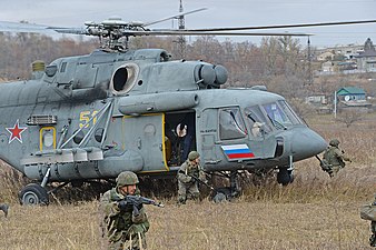 Paratroopers of the 83rd Guards Air Assault Brigade during an exercise.