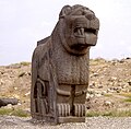 Statue de lion sur le site d'Ain Dara.