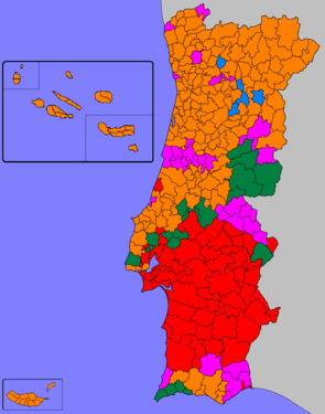 Most voted political force by municipality.