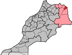 Localisation de Préfectured'Oujda-AngadProvince de Oujda