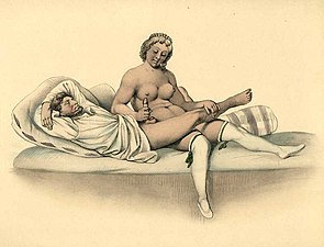 Erotic scene. Watercolour. Peter Johann Nepomuk Geiger. 1840.