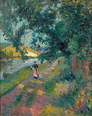 Promenade sur le chemin de Halage, huile sur toile, 81 × 65 cm