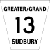 Greater Sudbury Municipal Road 13 marker